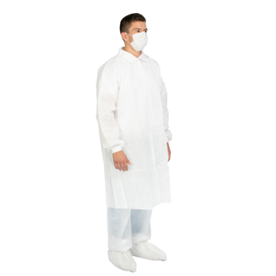 Hopen hygiene gown in PP SMS 50 g/m² with collar & pocket
