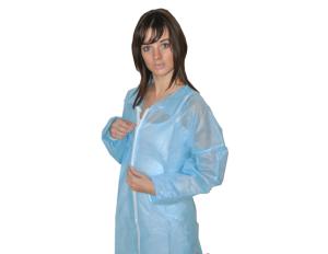 Hopen hygiene gown in PP 40 g/m² with collar & zip