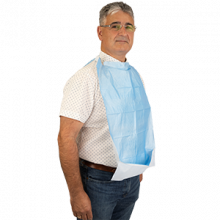 Tissue + PE adult bib with pocket "Geriatrics"