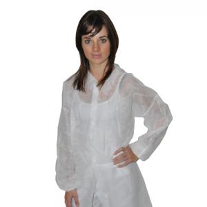 Hopen hygiene gown in PP 40 g/m² with collar