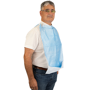 Babero de guata y PE para adultos con bolsillo especial para Geriátricos