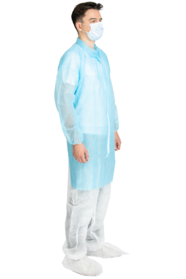 Hopen hygiene gown in PP 40 g/m² with collar & zip