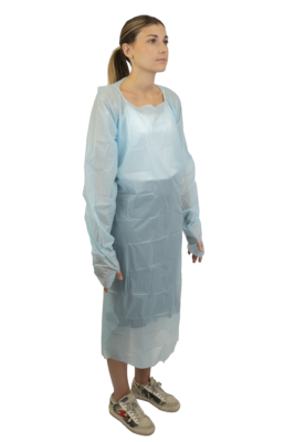 KOLMI - Tablier blouse anti-projections en CPE 35 µm