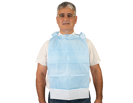 Kolmi Bavoir ouate + PE adulte à poche spécial Gériatrie